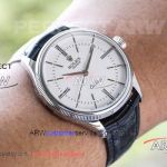 Perfect Replica Cellini Rolex 39mm White Dial Black Leather Strap Swiss Watch 